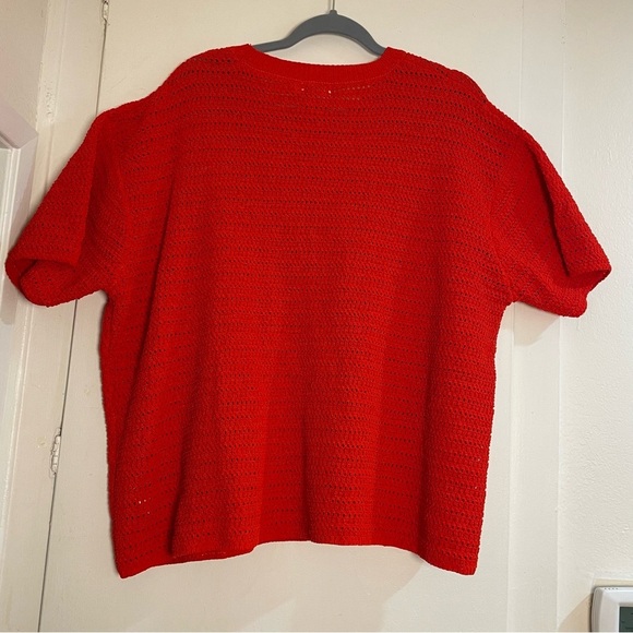 NWOT Nicole Miller Red Knit Short Sleeve Sweater Size 3XL - Picture 2 of 8